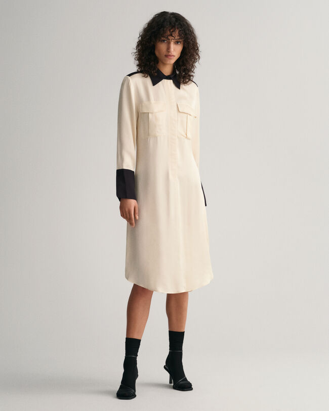 Skjortekjole med farveblokke