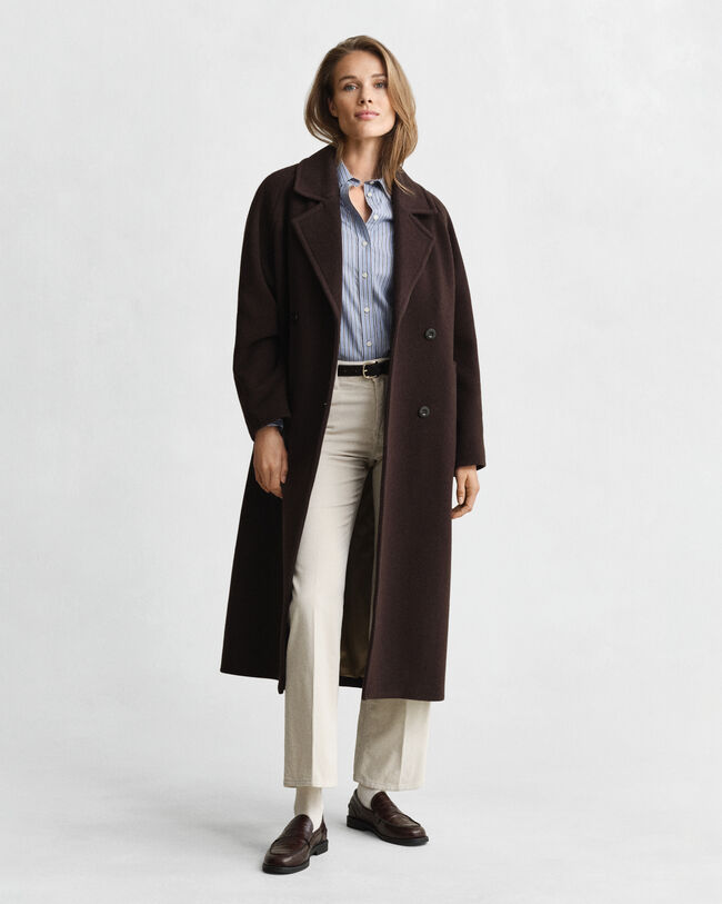 Regular fit poplin skjorte med striber