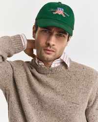 Sweater med crewneck og nister i uldblanding