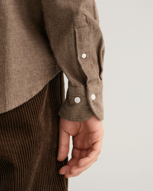 Regular fit sildebensmønstret skjorte