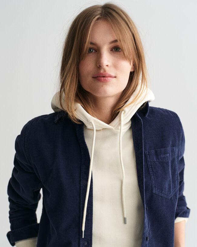 Regular fit skjorte af jernbanefløjl