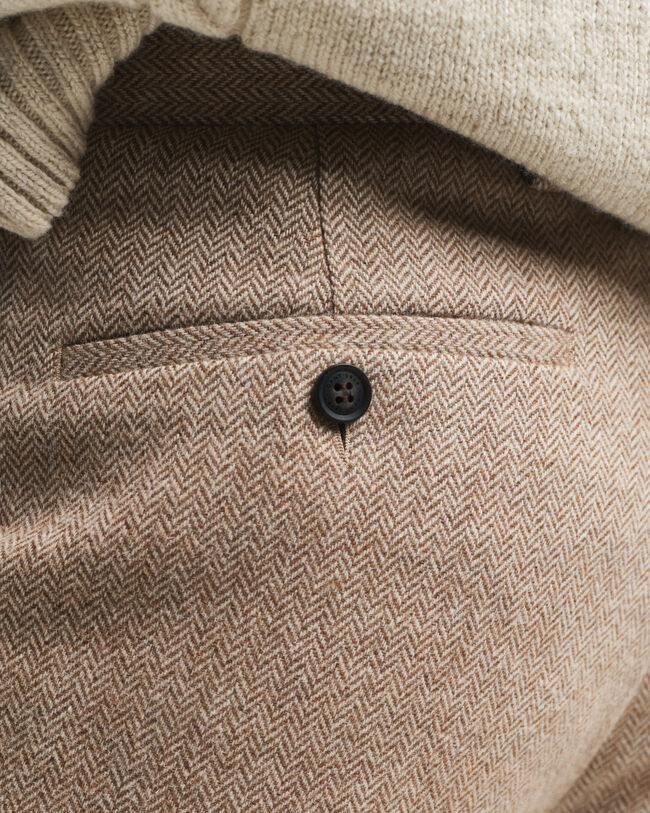 Slim fit sildebensm&oslash;nstrede jakkes&aelig;t-bukser