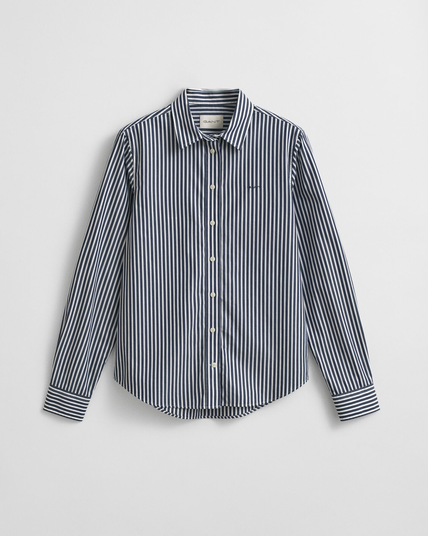 Regular fit klassisk stribet poplin-skjorte