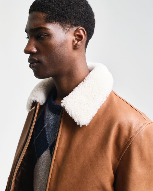 Pilotjakke af læder