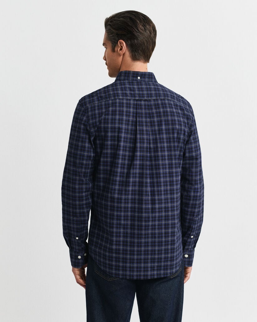 Regular fit klassisk ternet poplin-skjorte