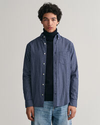 Regular fit gingham-skjorte med jasp&eacute;-garn