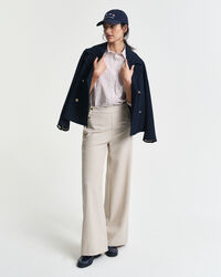 Regular fit poplin skjorte med tynde striber