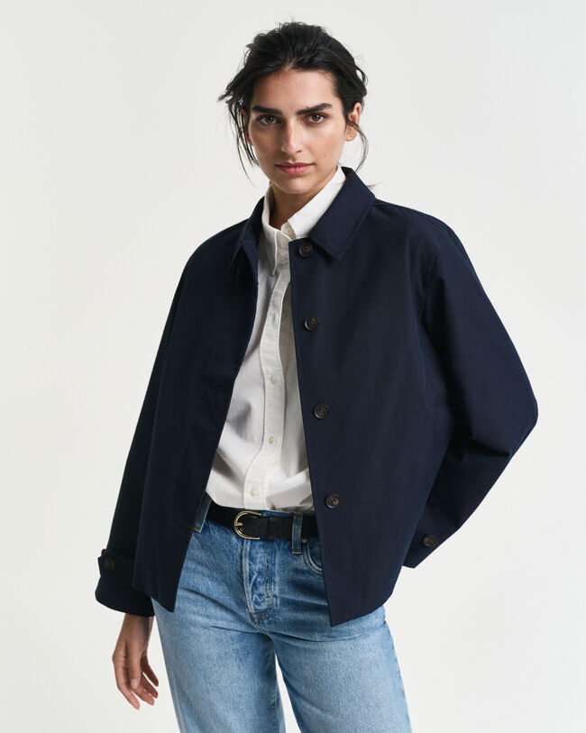 Kort Car Coat af bomuld