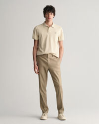 Slim fit jakkes&aelig;t-bukser af h&oslash;r og bomuld