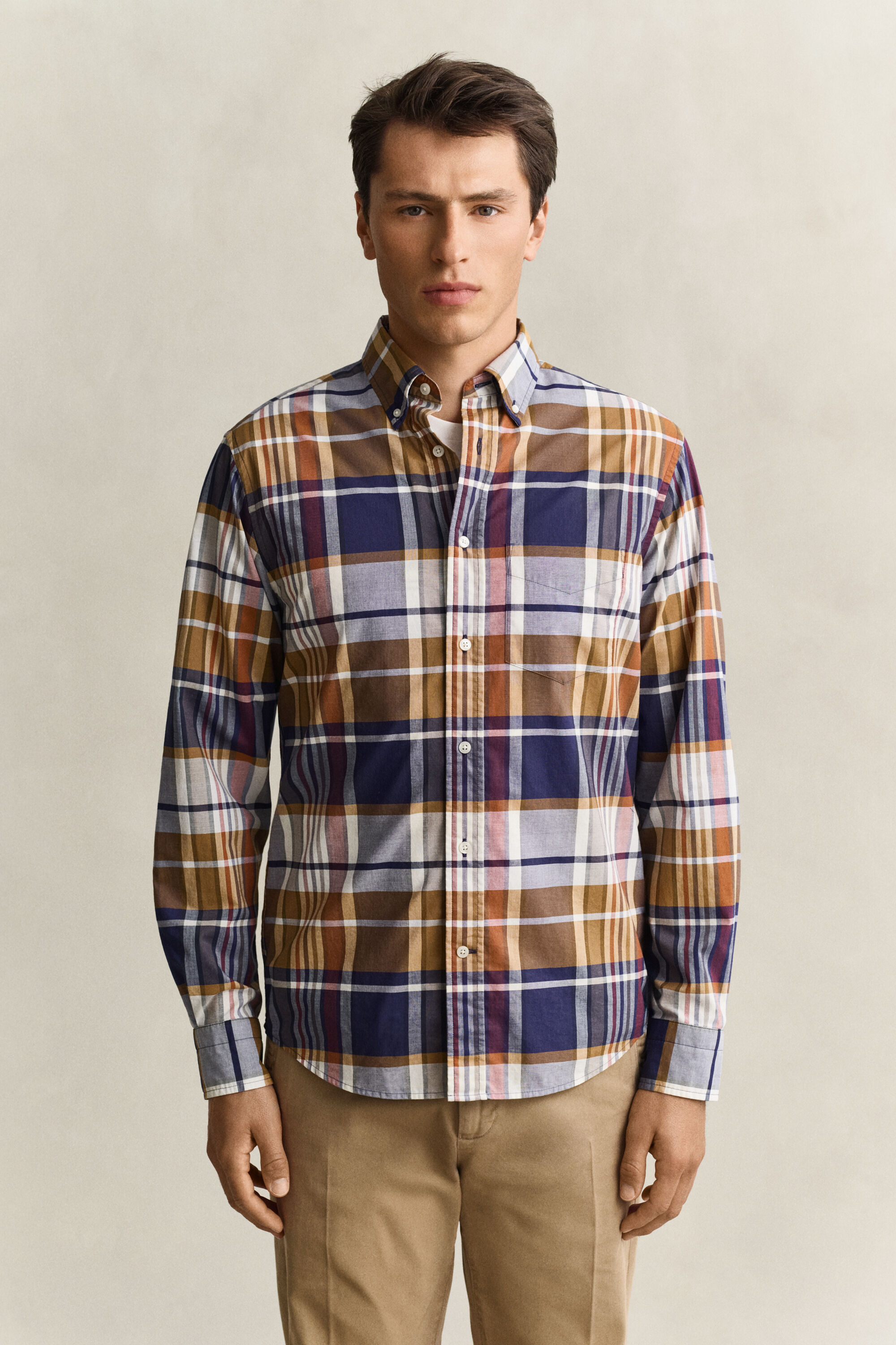 Gant x Yale ternet skjorte af poplin