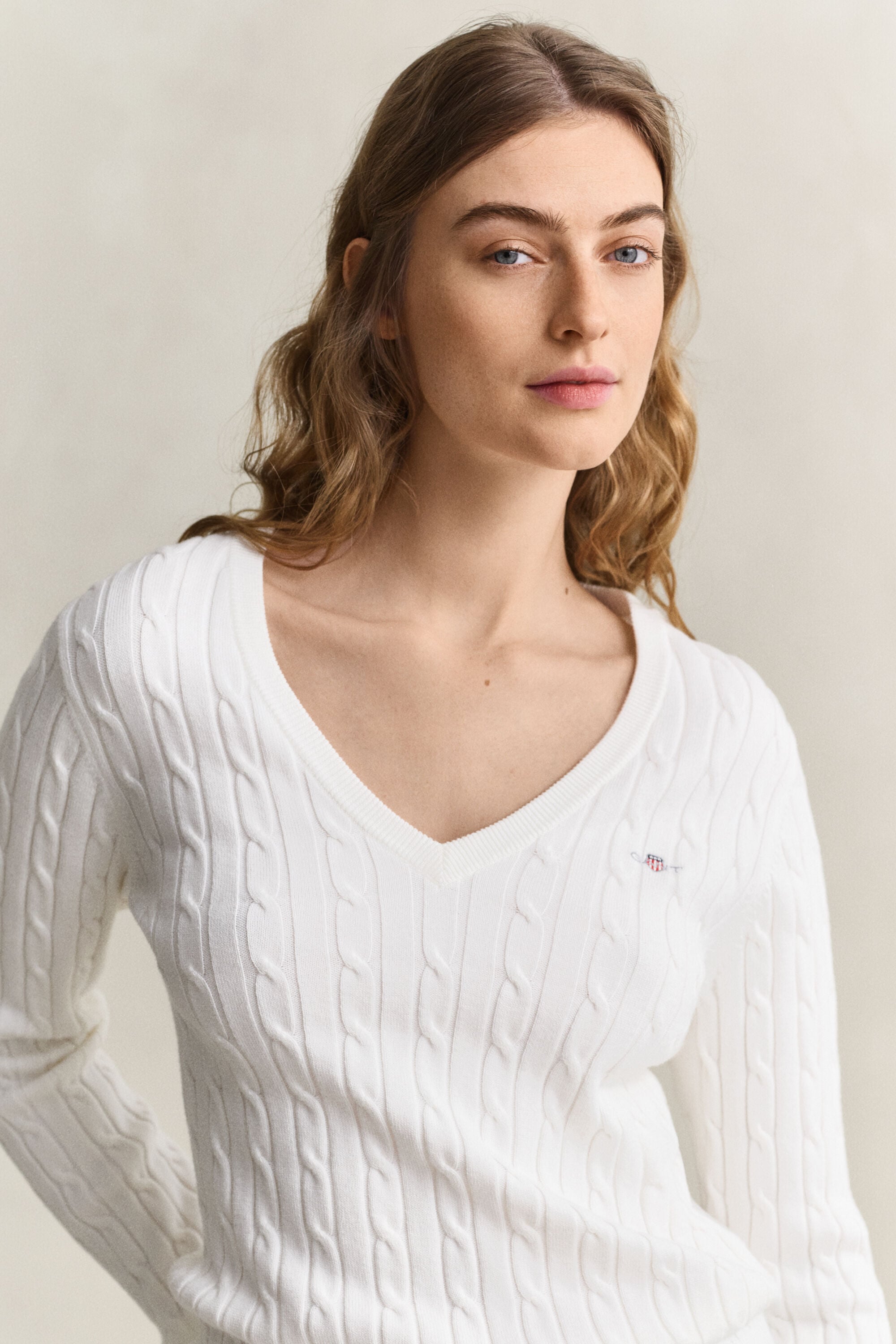 Classic sweater med kabelstrik