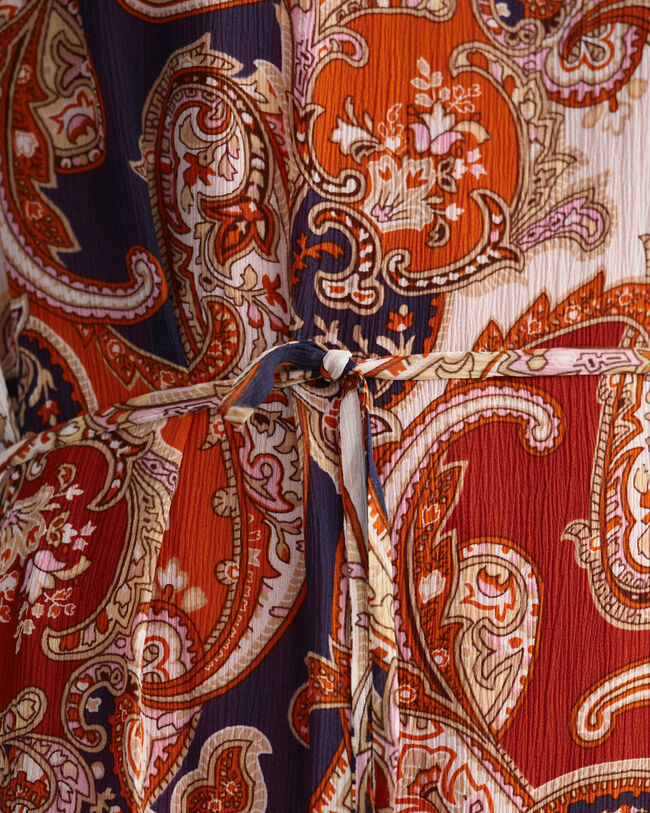 Maxi Paisley kjole med fl&aelig;ser