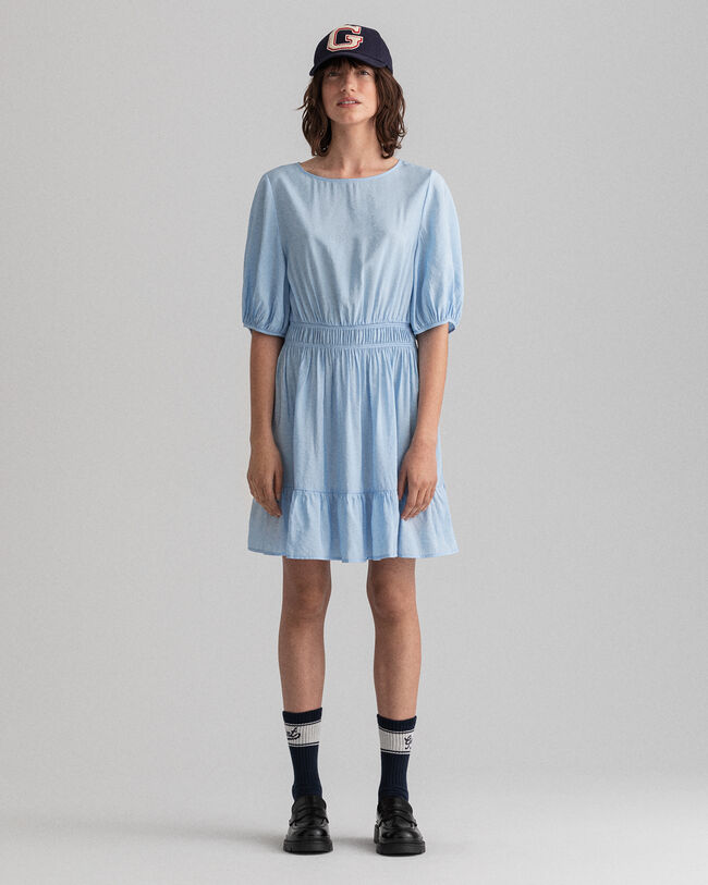 Flounce kjole med pufærmer