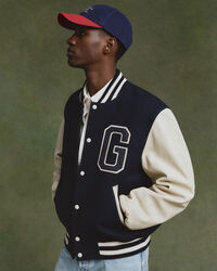 Varsity Jacket i l&aelig;derblanding