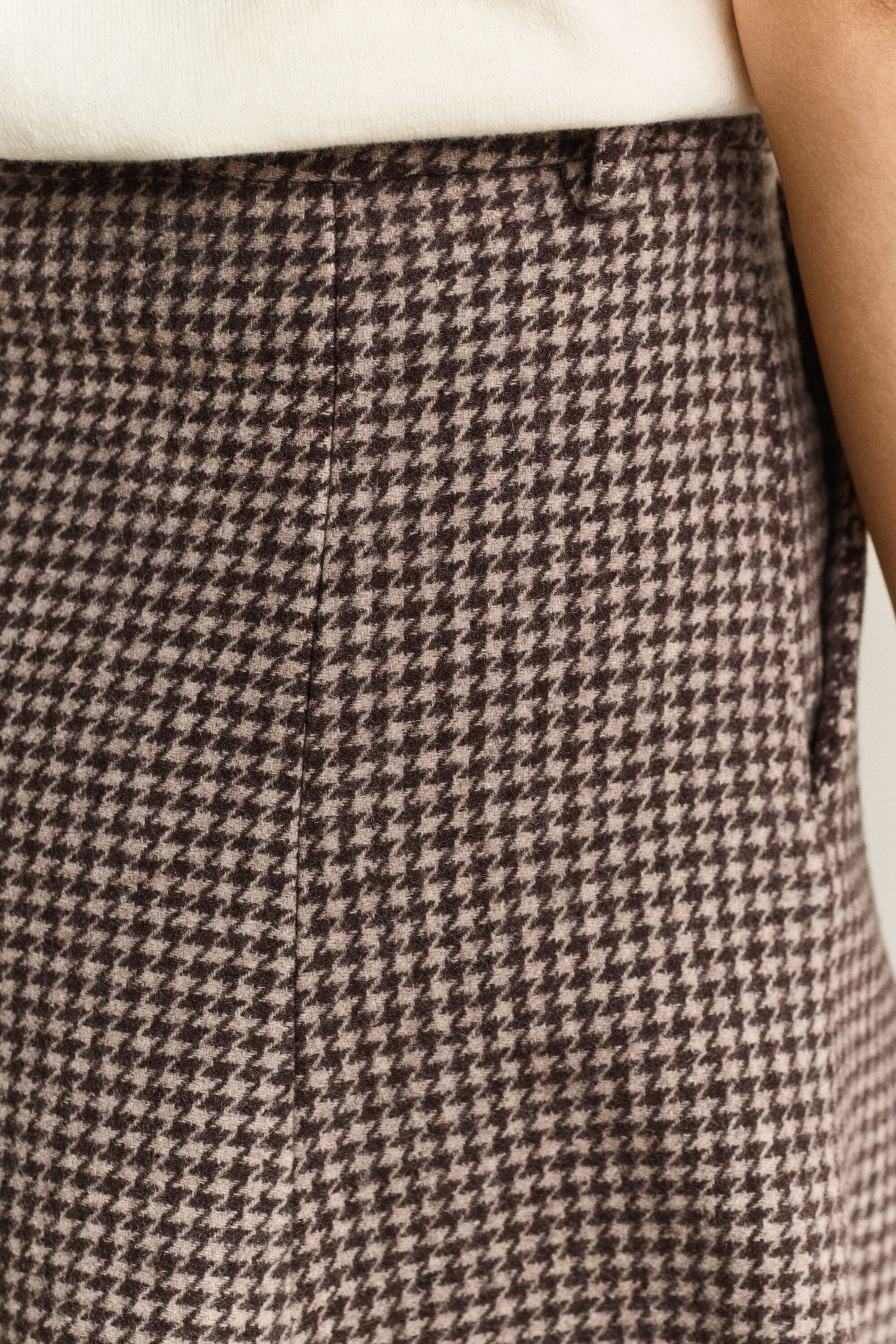 Houndstooth nederdel med svaj