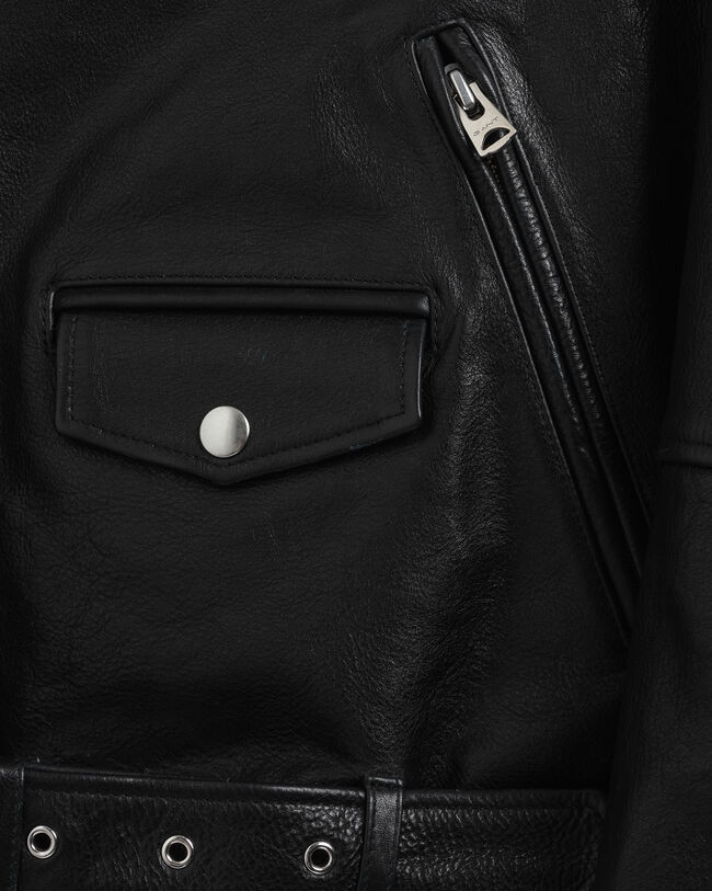 Bikerjakke af læder