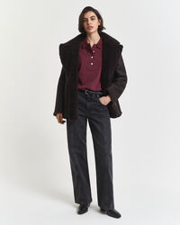 Langærmet piqué poloskjorte