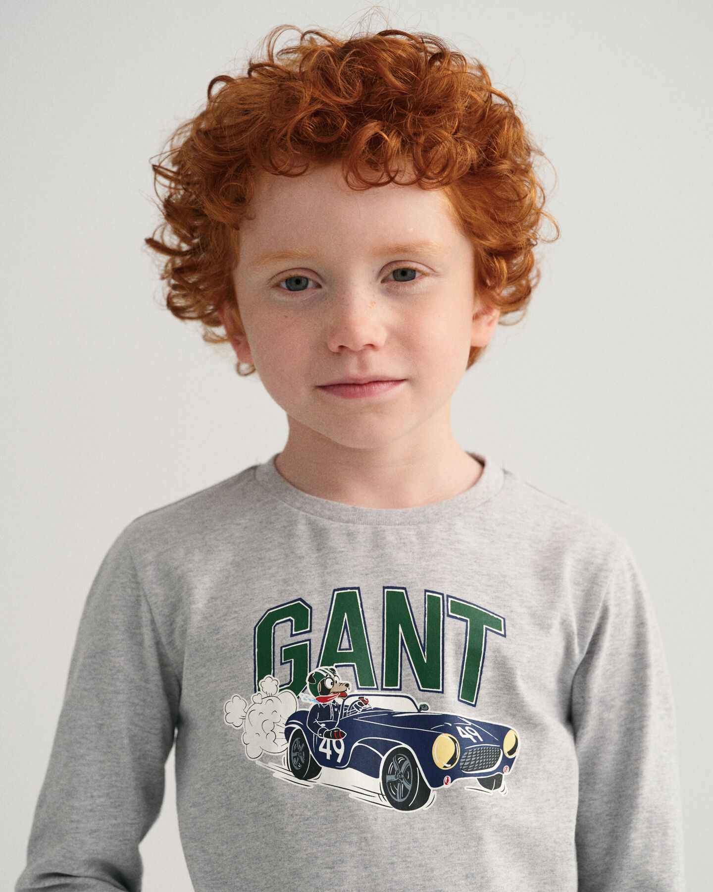Boys Driving Dog T-shirt med lange &aelig;rmer