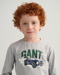 Boys Driving Dog T-shirt med lange &aelig;rmer
