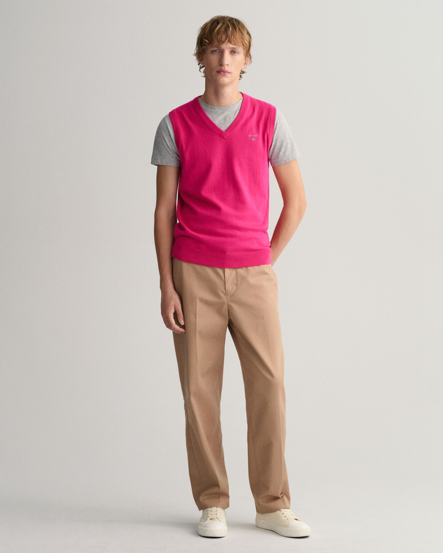 Classic sweater-vest af bomuld