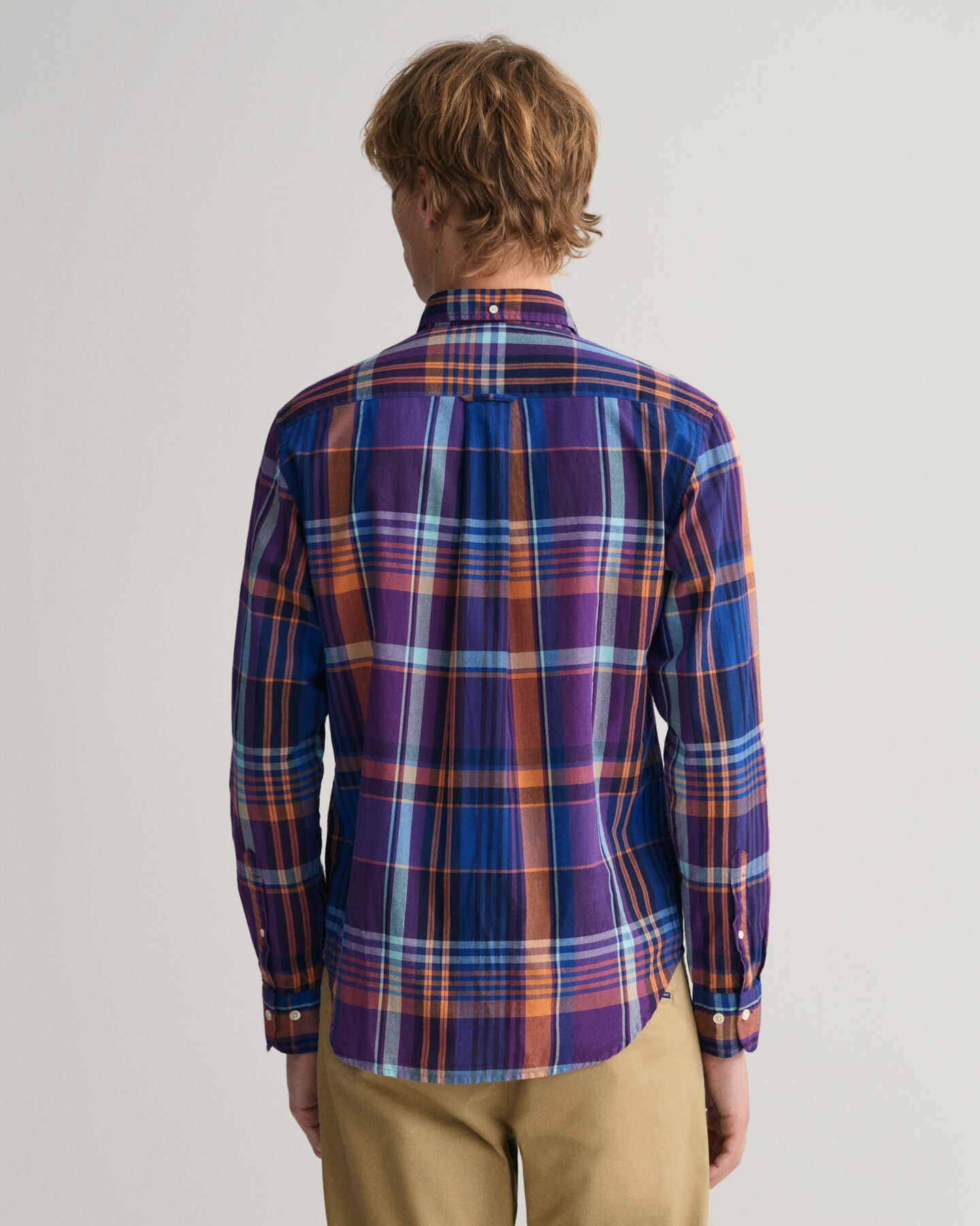 Regular fit farverig madras-skjorte