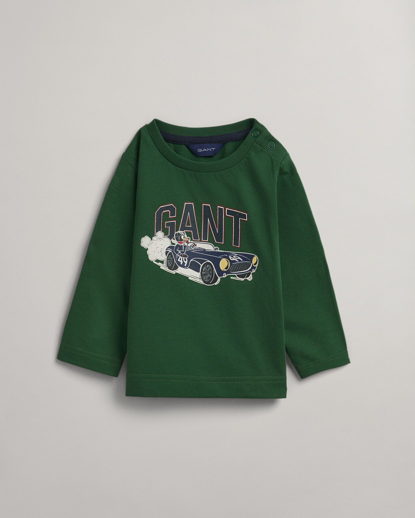 Baby Boy Driving Dog T-shirt med lange &aelig;rmer