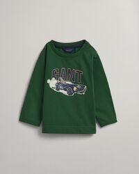 Baby Boy Driving Dog T-shirt med lange &aelig;rmer