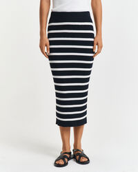 Stribet strikket nederdel