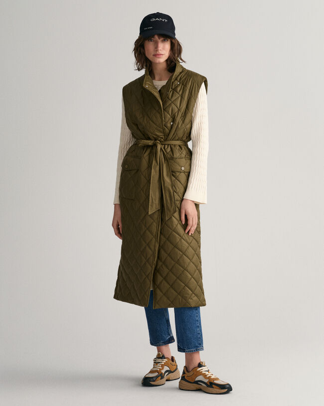 Lang quiltet vest