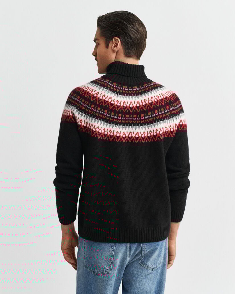 Fair Isle rullekrave sweater