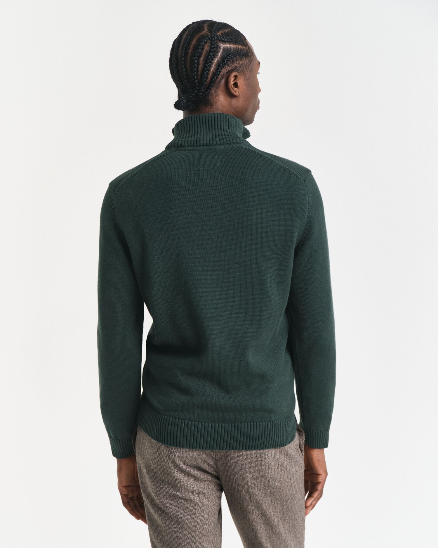 Afslappet sweater i bomuld med halv lynlås