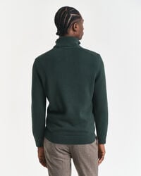 Afslappet sweater i bomuld med halv lynlås