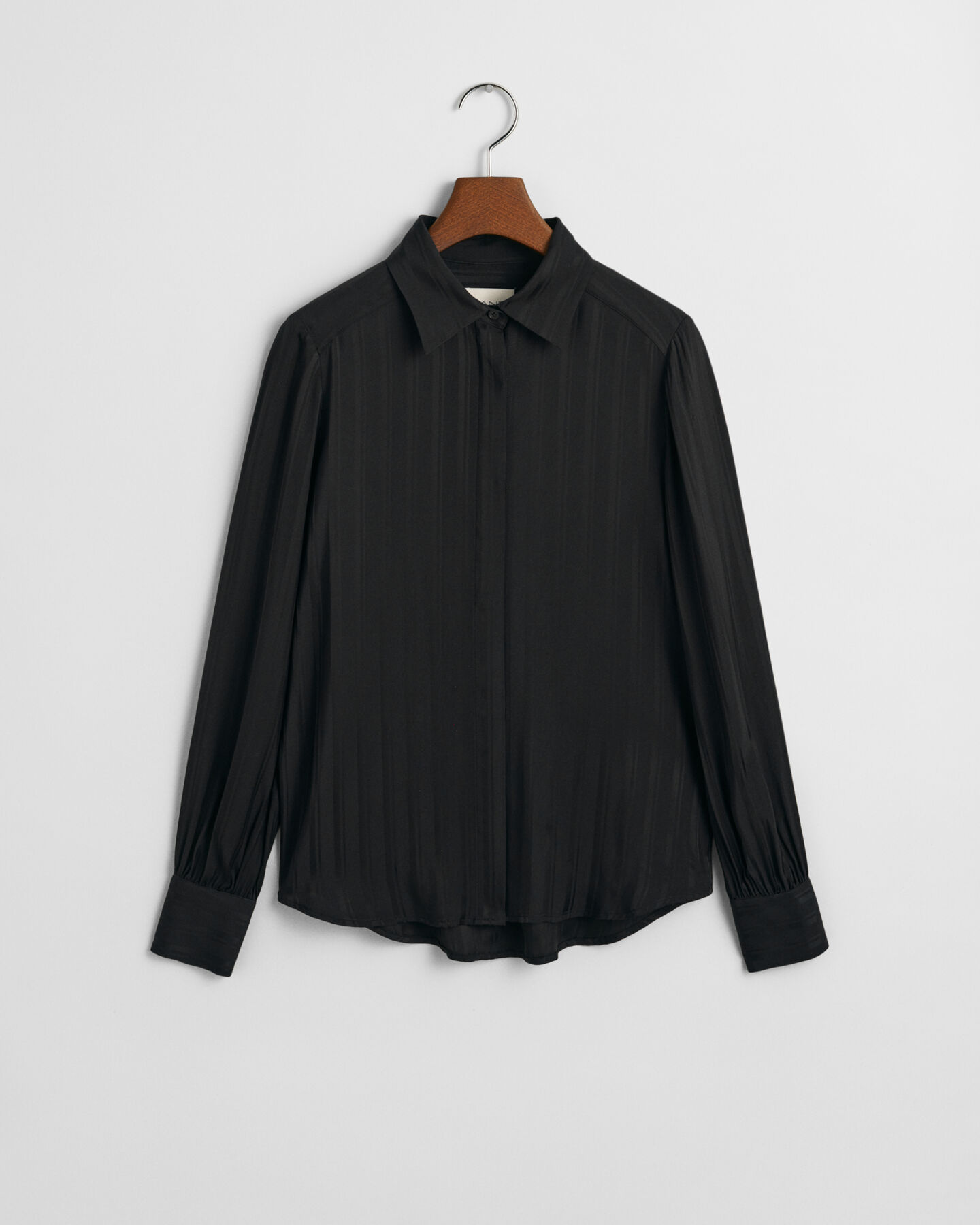 Regular fit satin skjorte med striber