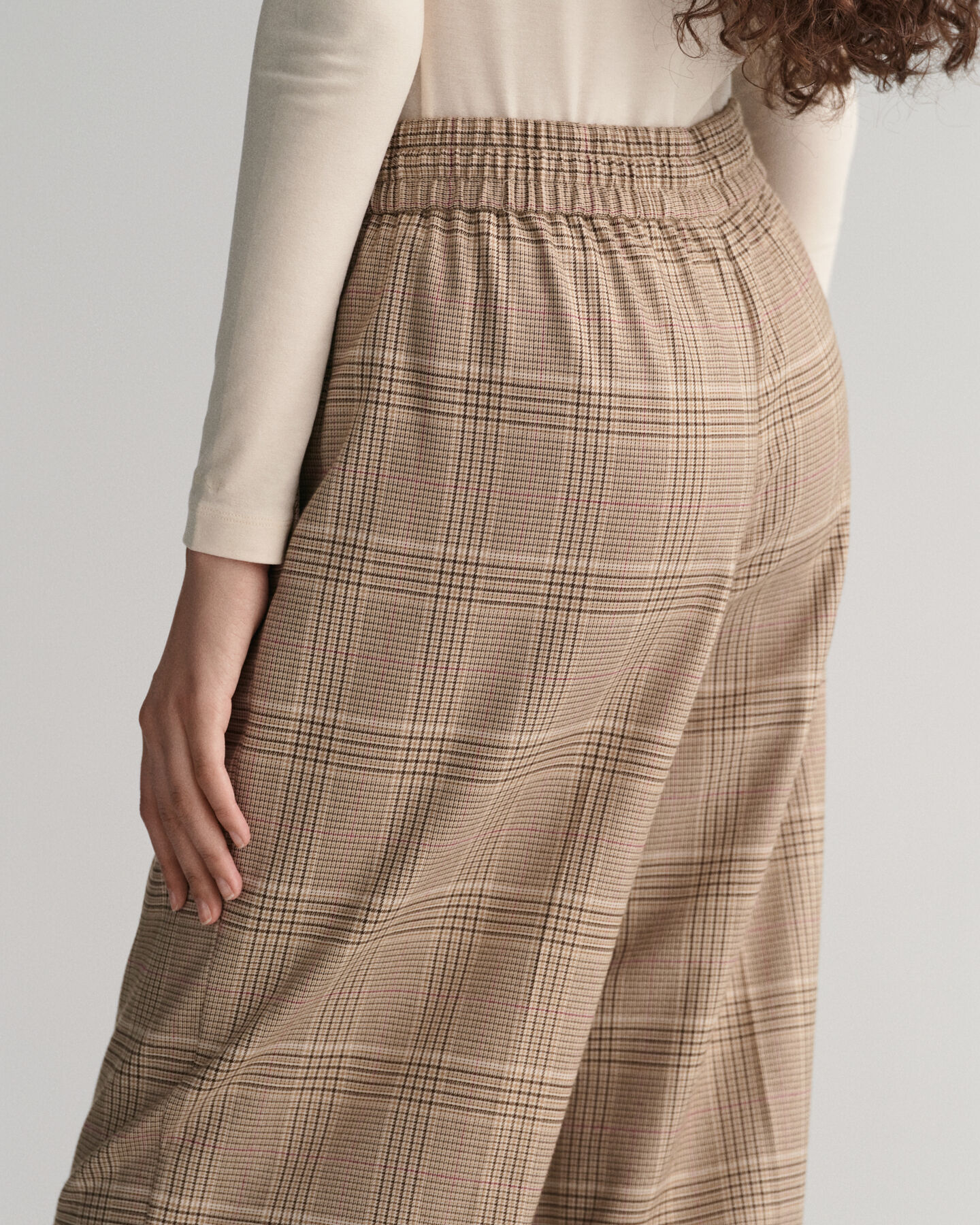 Relaxed fit pull-on bukser med tern