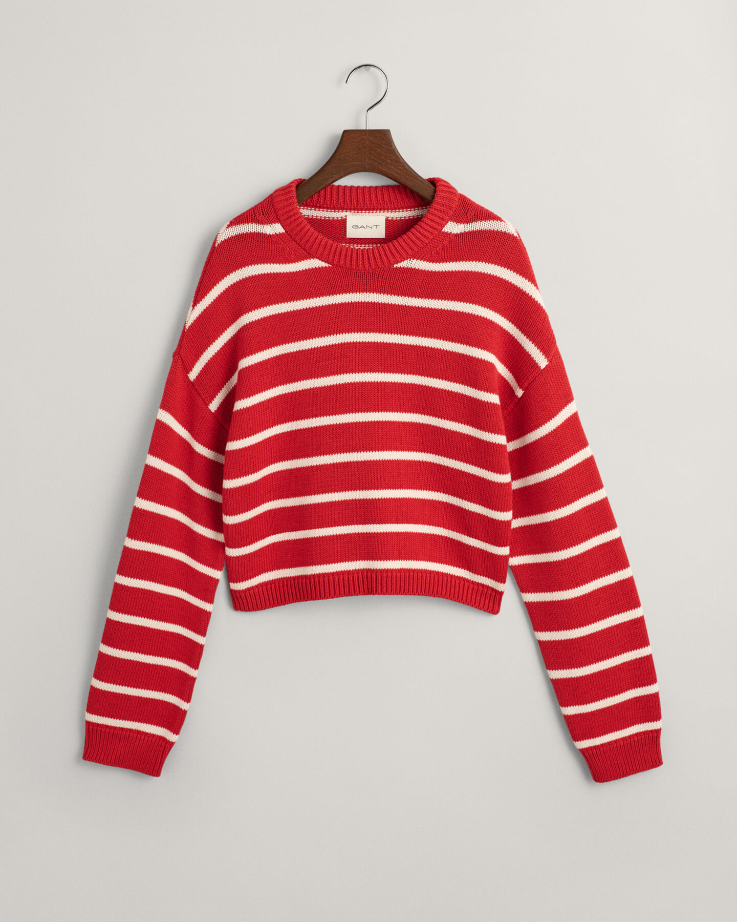 Stribet sweater med crewneck