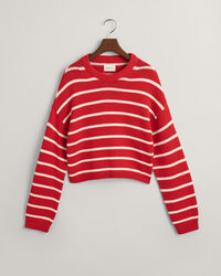 Stribet sweater med crewneck