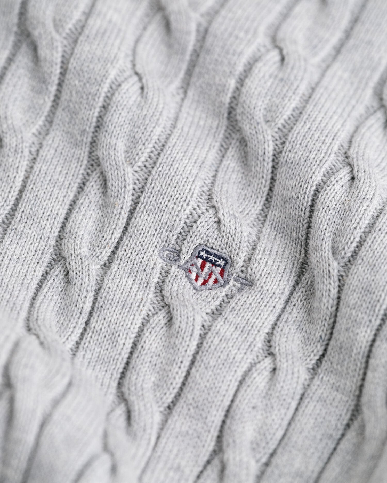 Teens Shield crewneck sweater af bomuld med kabelstrik