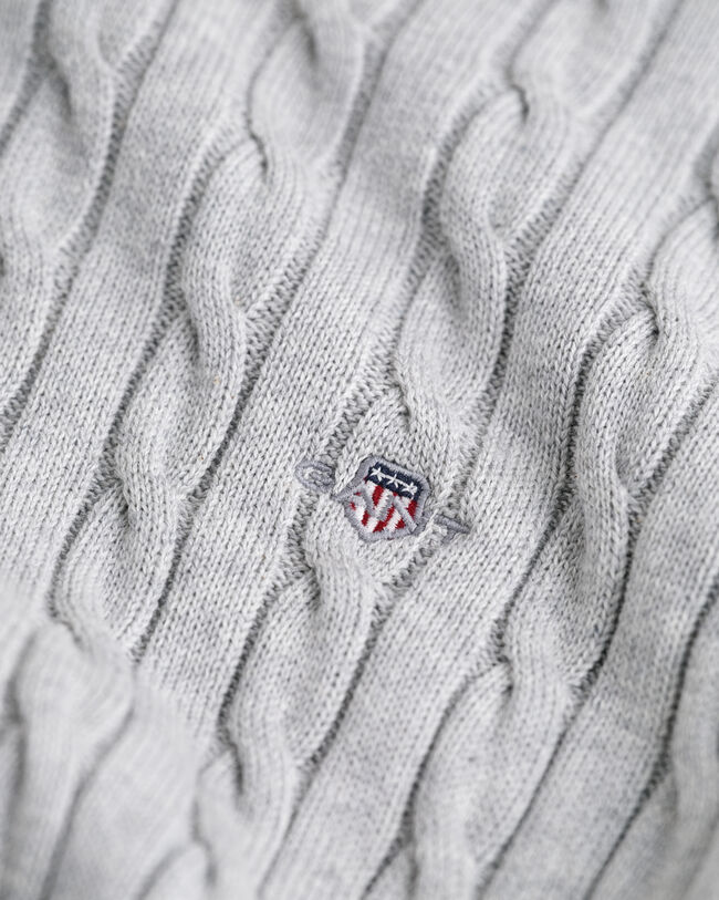 Teens Shield crewneck sweater af bomuld med kabelstrik