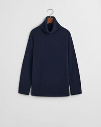 Sweater med rullekrave og sildebensmønstrede detaljer