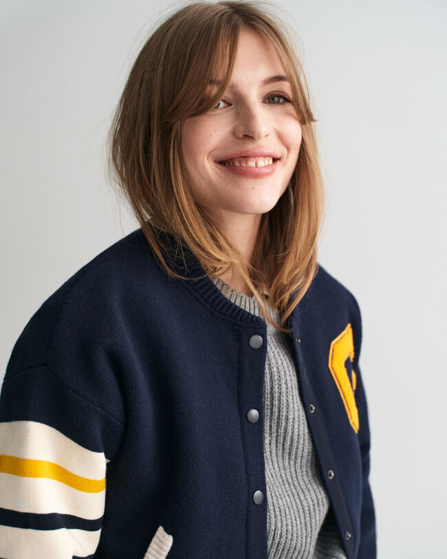Strikket Varsity Jacket