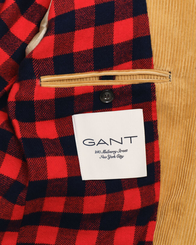 Regular fit blazer i jernbanefløjl