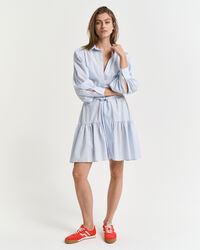 Stribet klassisk poplin-kjole