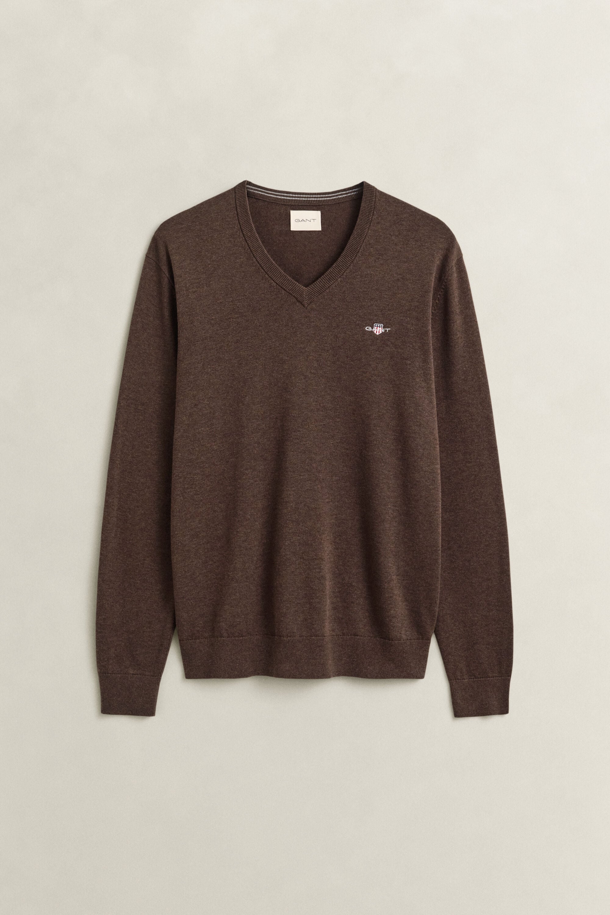 Sweater i bomuld med V-hals