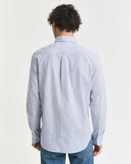 Regular fit klassisk poplin-skjorte med mikrotern