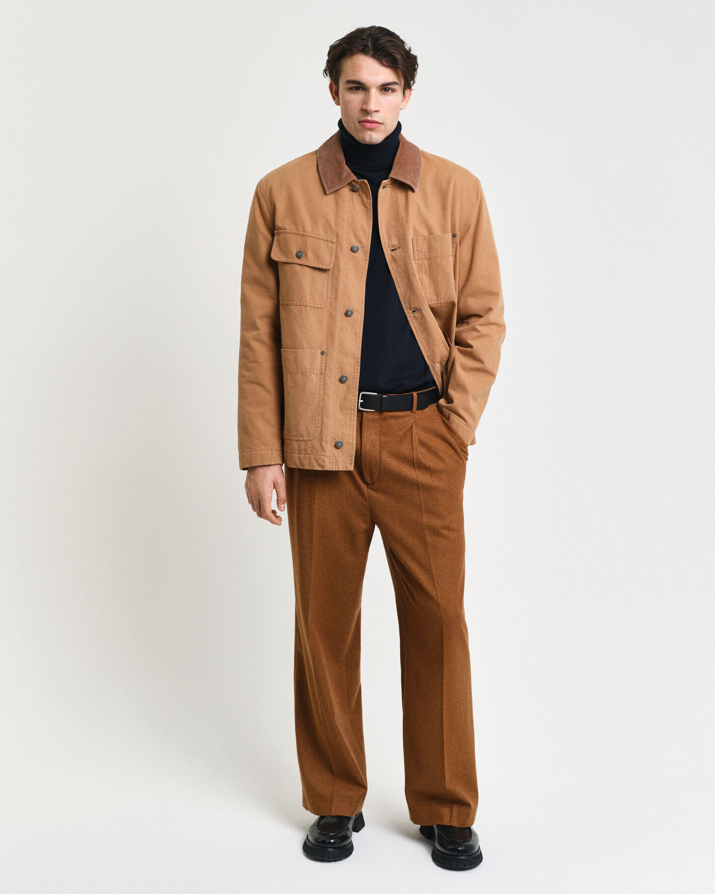 Relaxed fit jakkesæt-bukser af uld-flannel