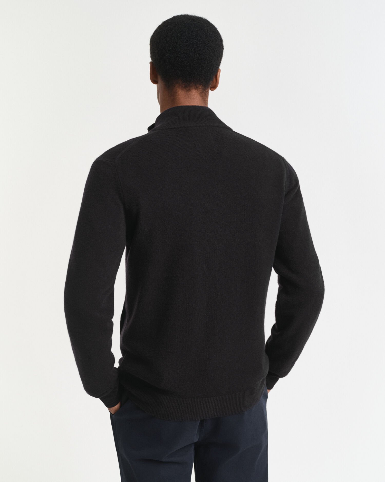 Cardigan af ekstra fin lammeuld med lynlås