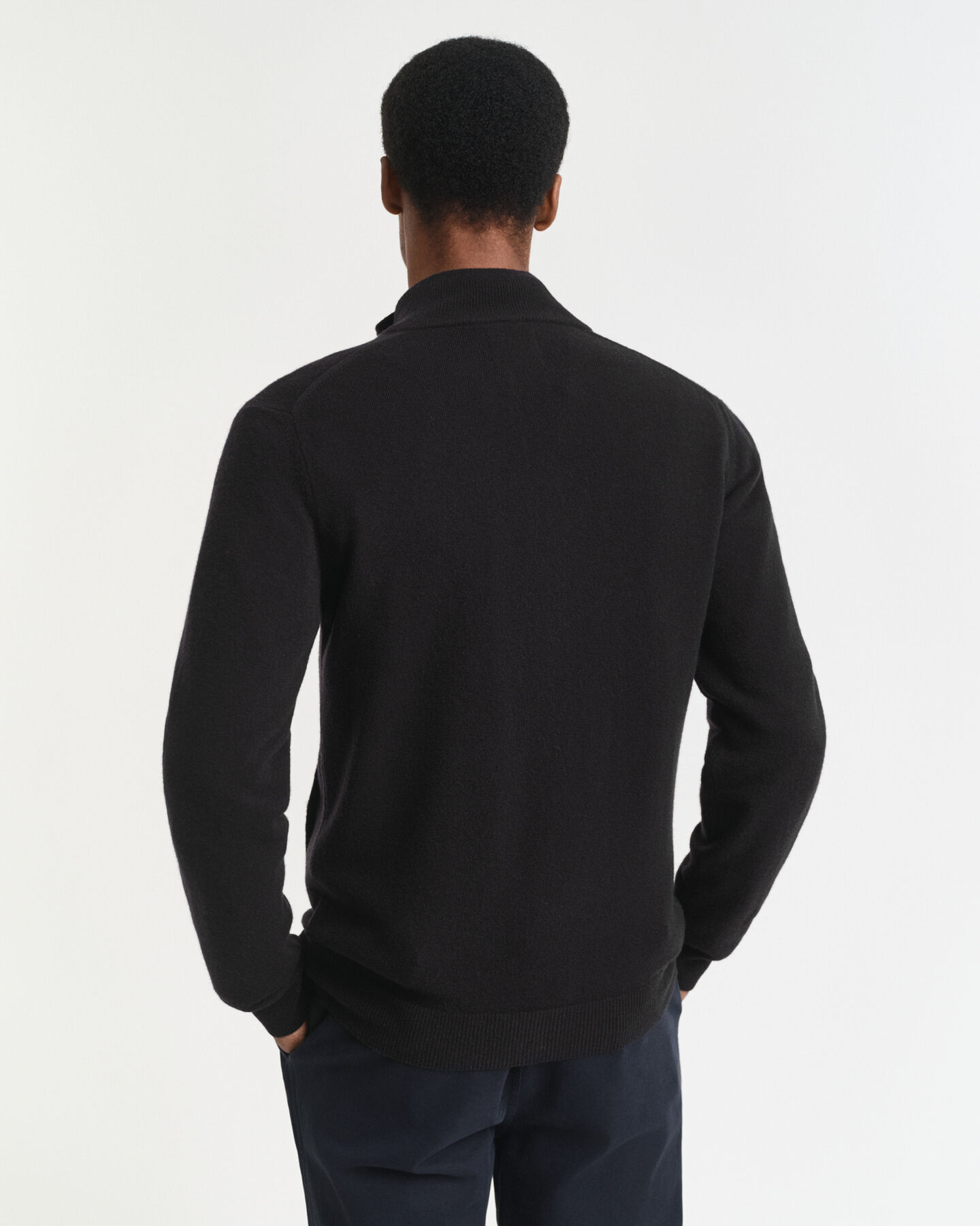 Cardigan af ekstra fin lammeuld med lynlås