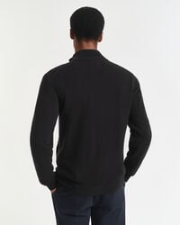 Cardigan af ekstra fin lammeuld med lynlås