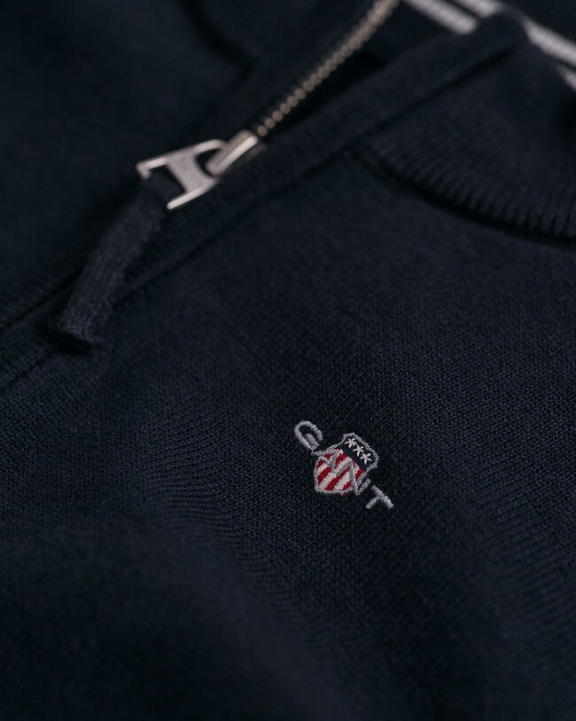 Kids Shield sweater i bomuld med halv lynlås