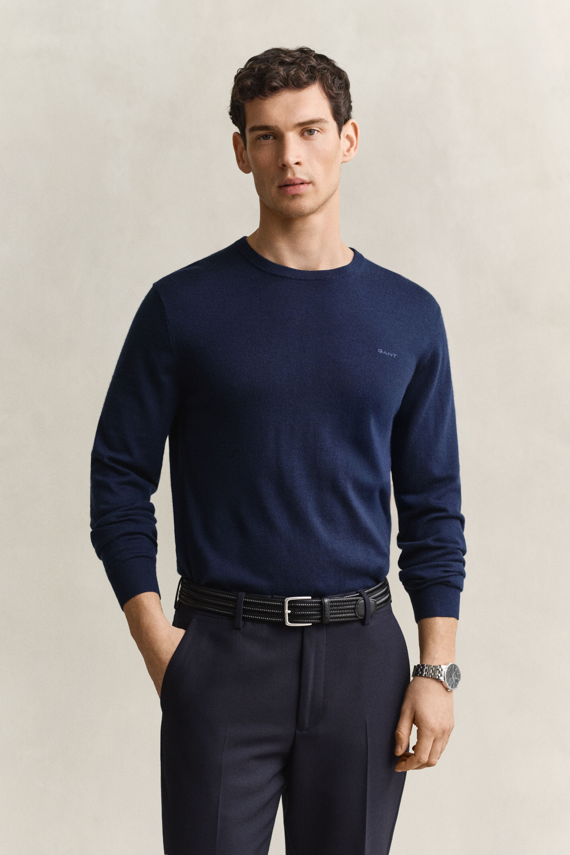 Crewneck sweater i merinould